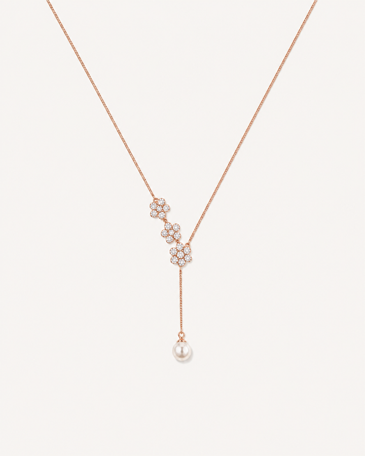 Flower Drop Necklace product image on Oyster Silk background