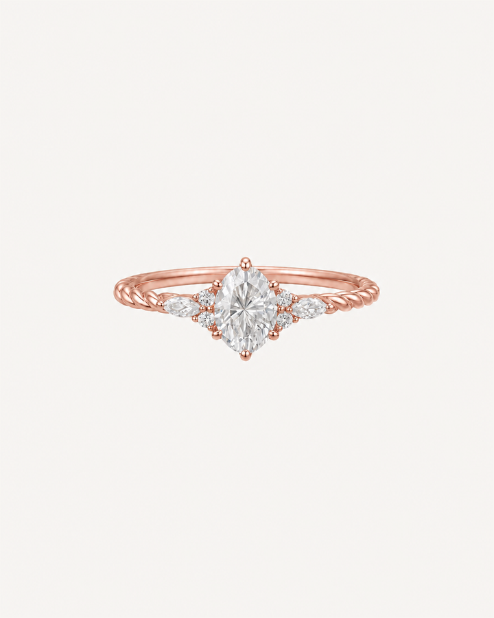 Braided Marquise Ring - Rose Gold
