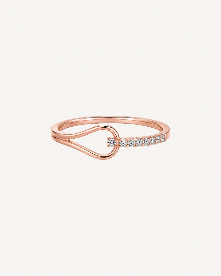 Open Pear Ring - Rose Gold