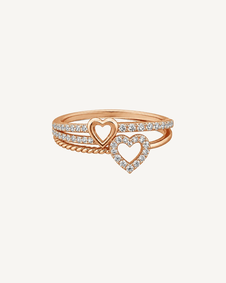 Triple Heart Ring product image on Oyster Silk background