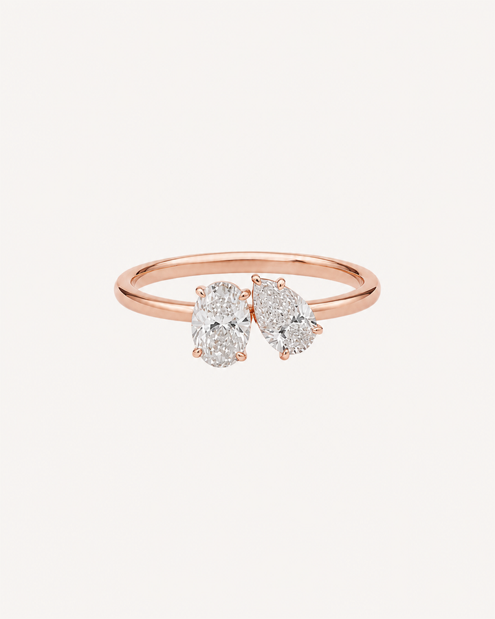 Oval Pear Ring - Rose Gold