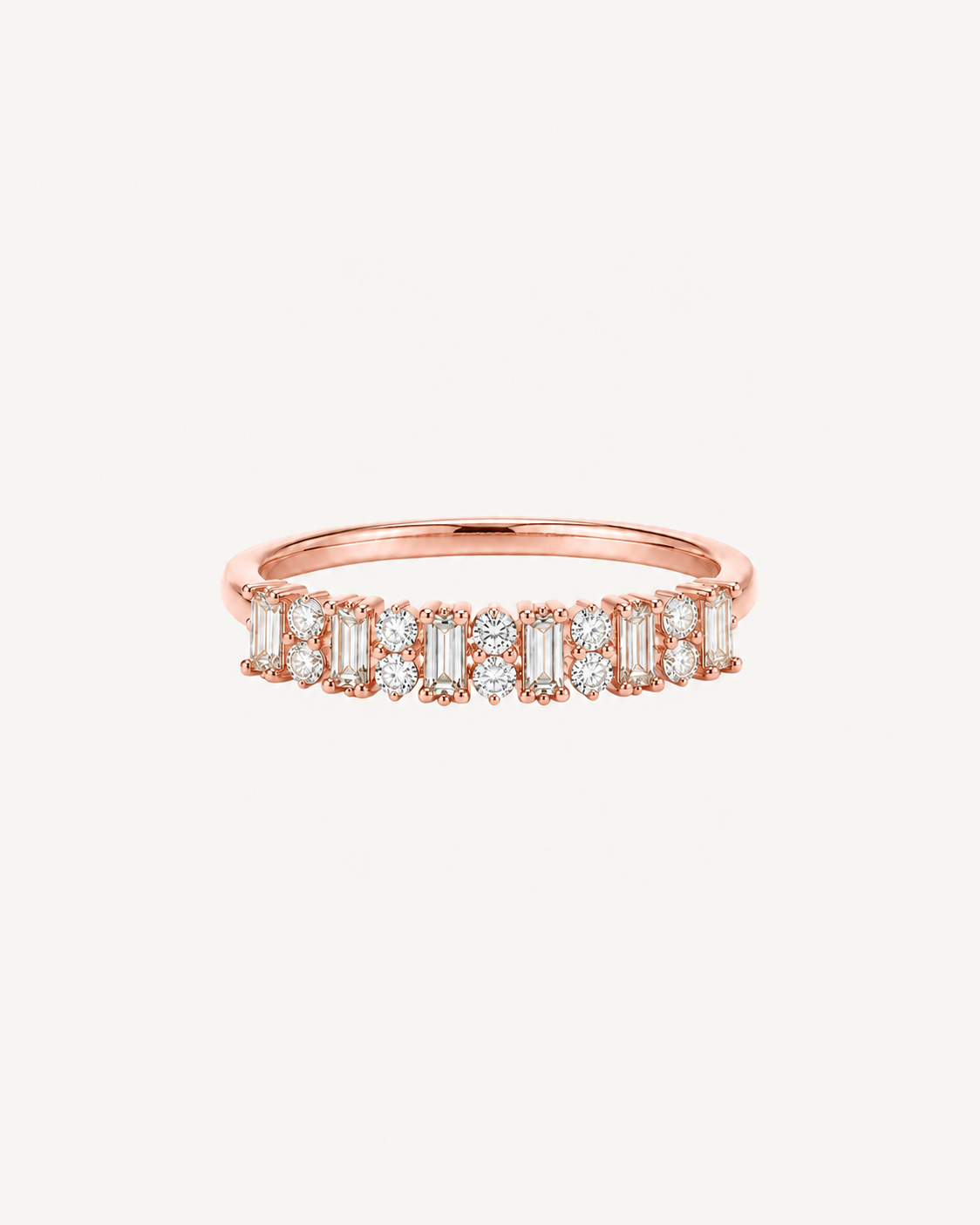 Baguette Row Ring - Rose Gold