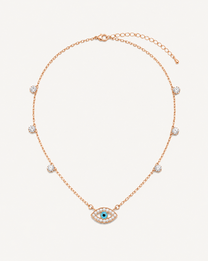 Evil Eye Necklace - Rose Gold
