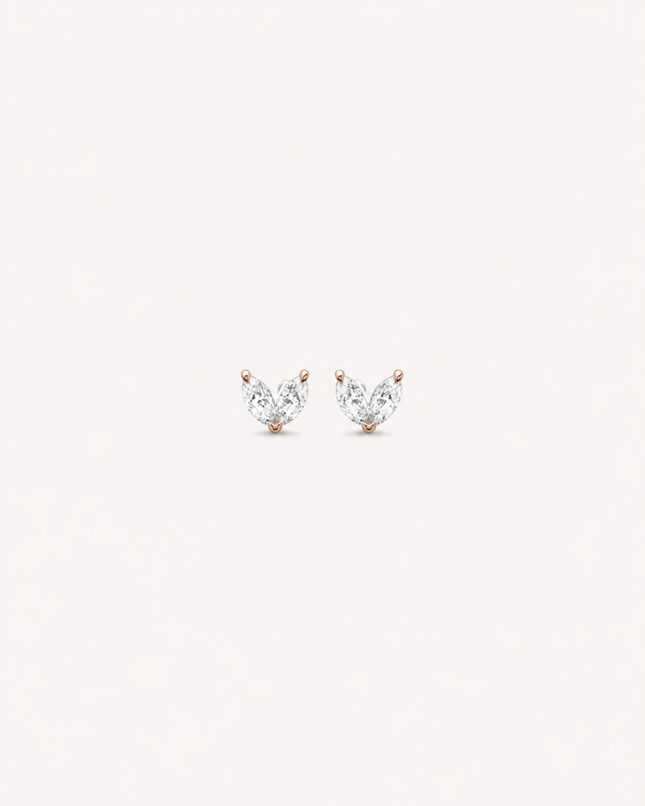 Marquise Wing Studs - Rose Gold