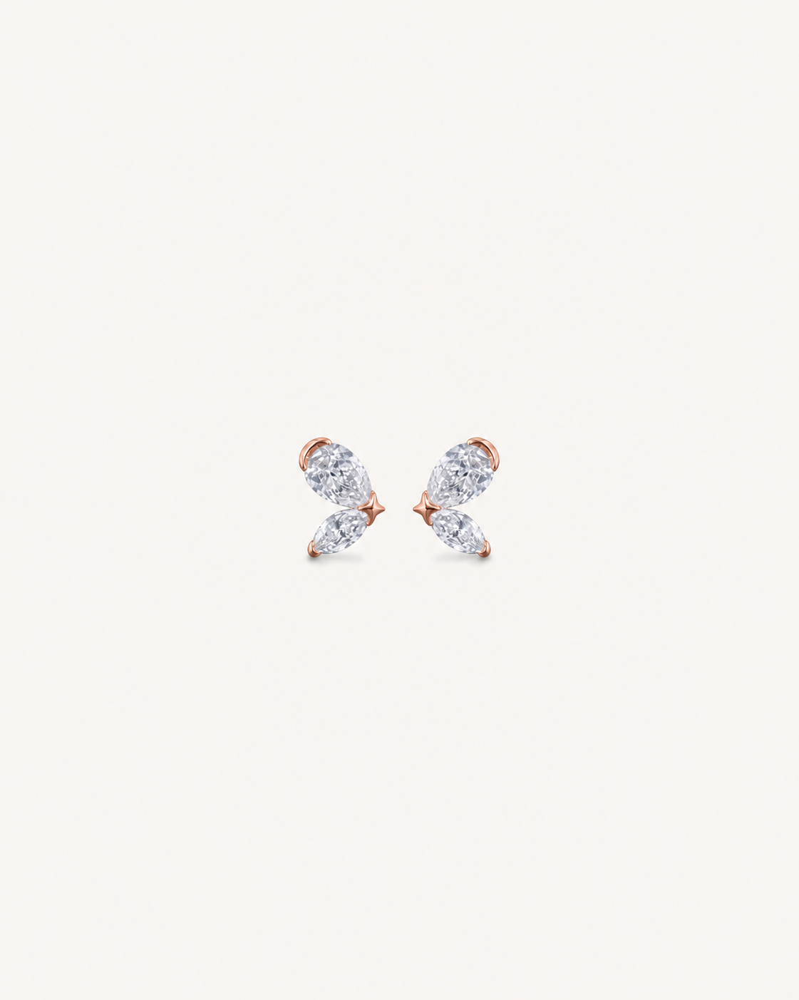 Pear Wing Studs - Rose Gold