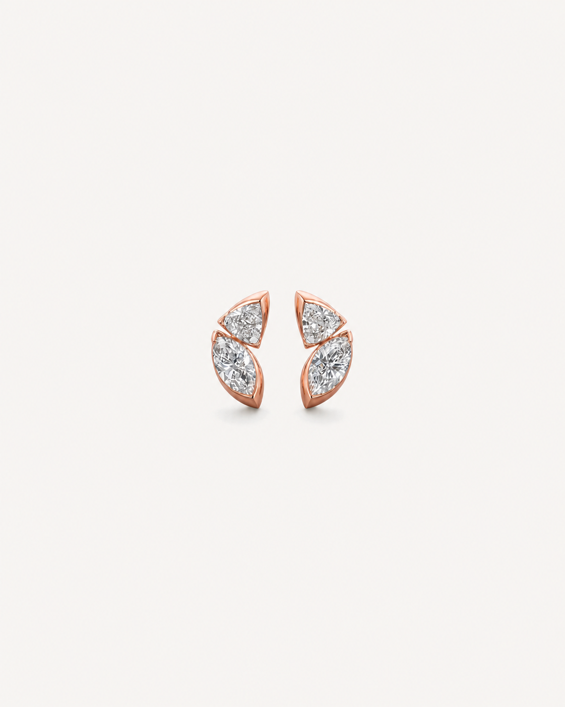 Split Leaf Studs - Rose Gold