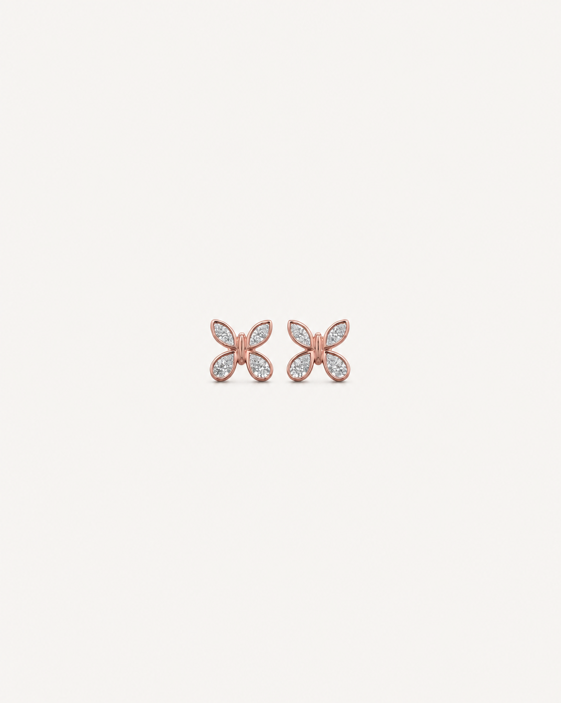 Butterfly Outline Studs - Rose Gold