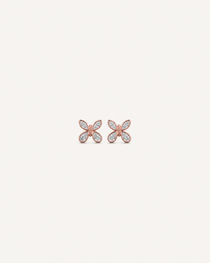Butterfly Outline Studs - Rose Gold