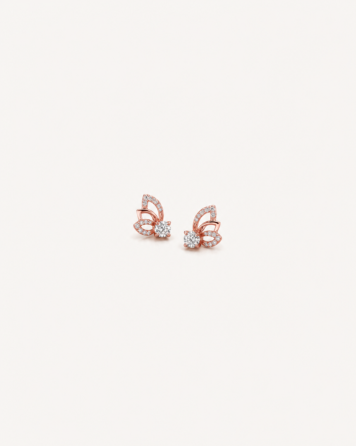 Layered Butterfly Studs - Rose Gold