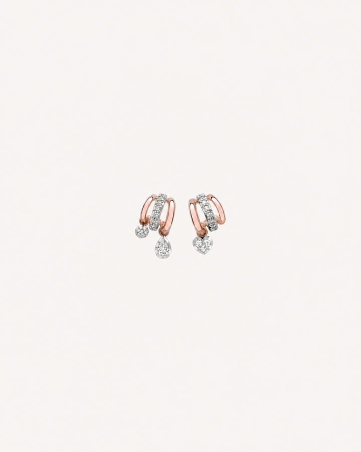 Mixed Charm Hoops - Rose Gold