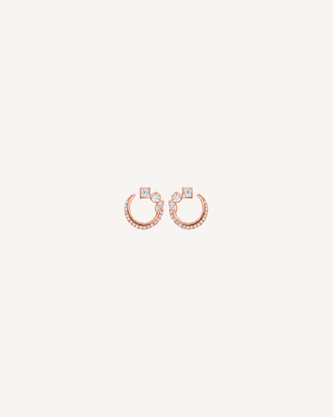Open Arc Hoops - Rose Gold