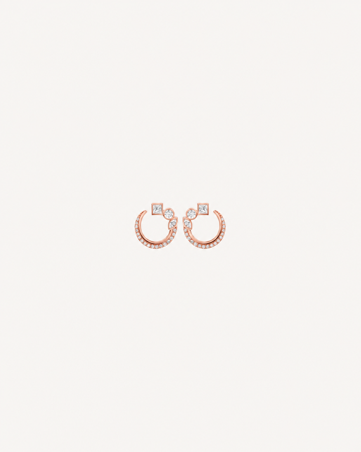 Open Arc Hoops - Rose Gold