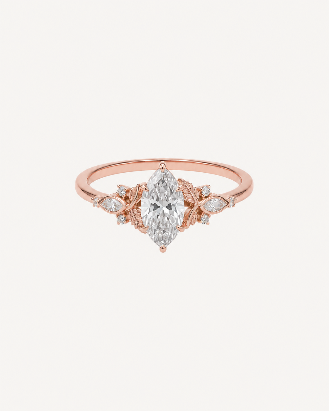 Blue Marquise Ring - Rose Gold