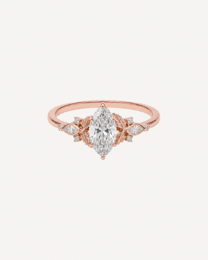 Blue Marquise Ring - Rose Gold