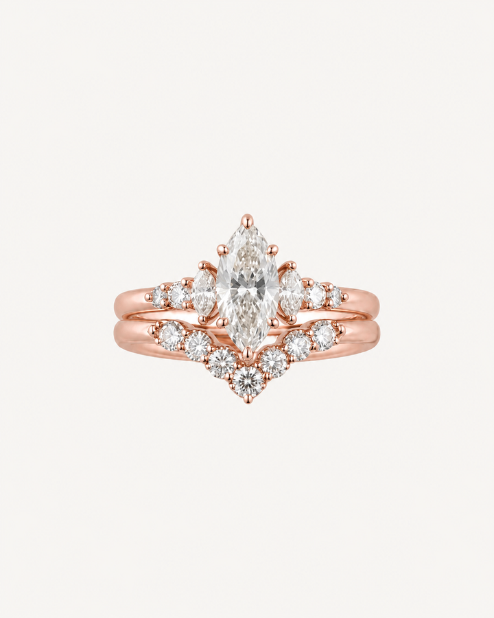 Crowned Marquise Ring - Rose Gold