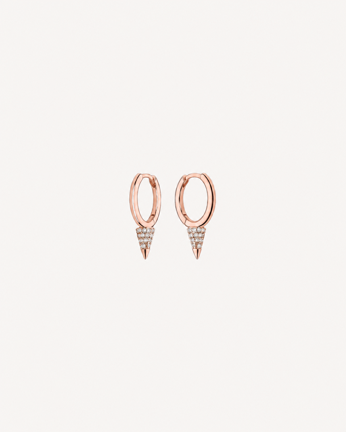 Tapered Spike Hoops - Rose Gold