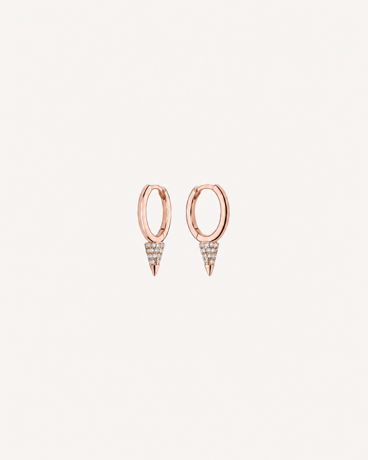 Tapered Spike Hoops - Rose Gold