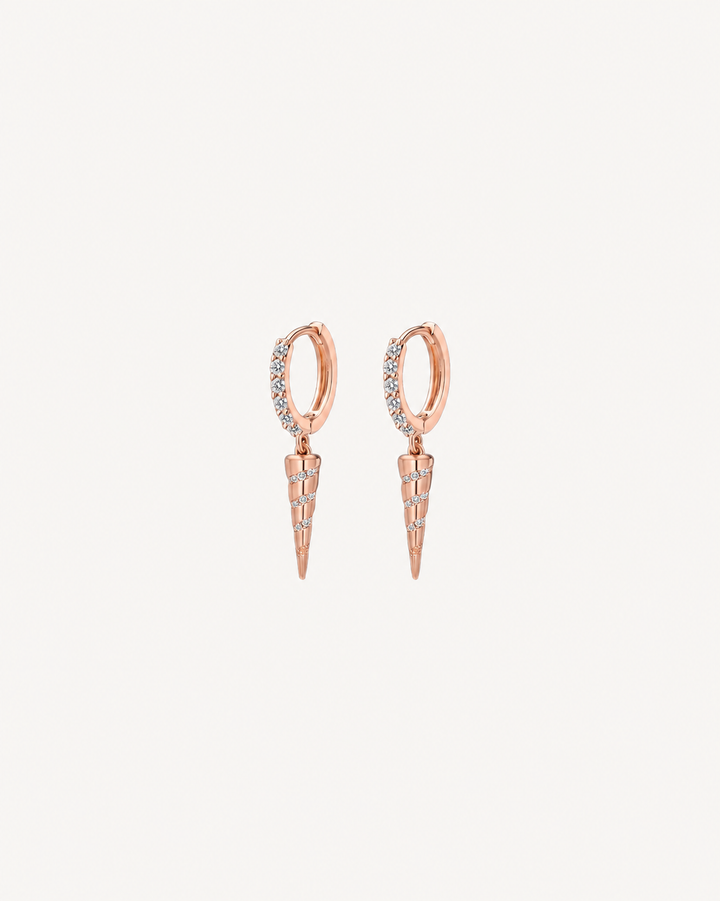 Wrapped Spike Hoops - Rose Gold