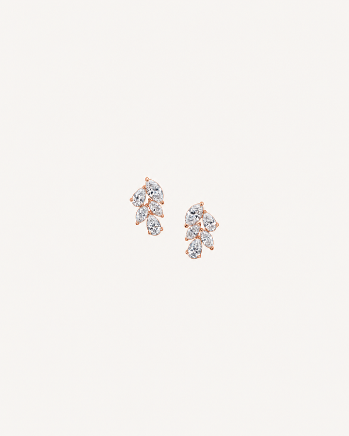 Marquise Cascade Studs - Rose Gold