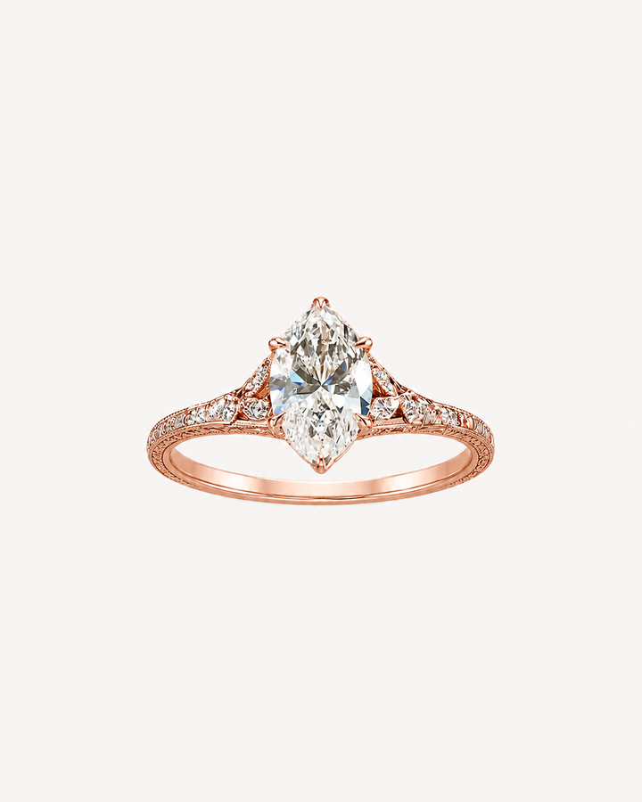 Split-Shoulder Marquise Ring - Rose Gold