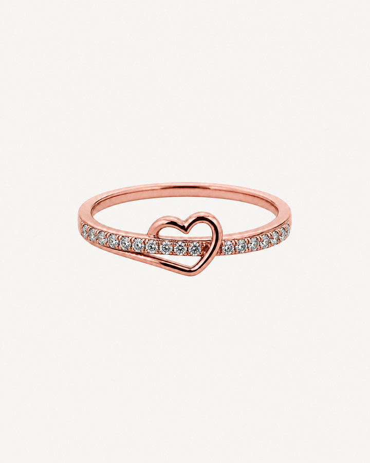 Heart Buckle Ring - Rose Gold