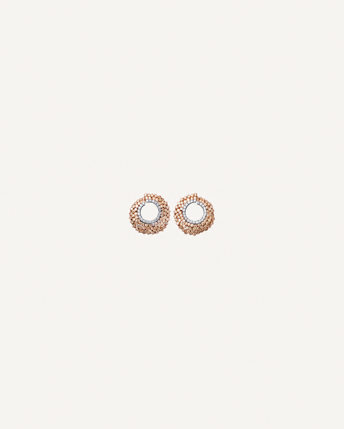 Beaded Halo Hoops - Rose Gold