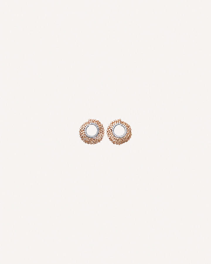 Beaded Halo Hoops - Rose Gold