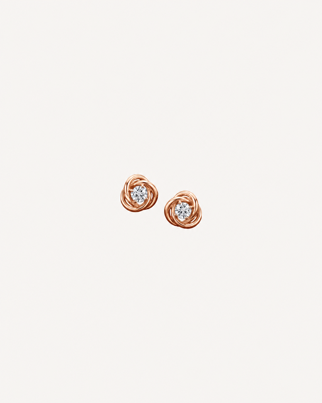 Layered Swirl Studs - Rose Gold