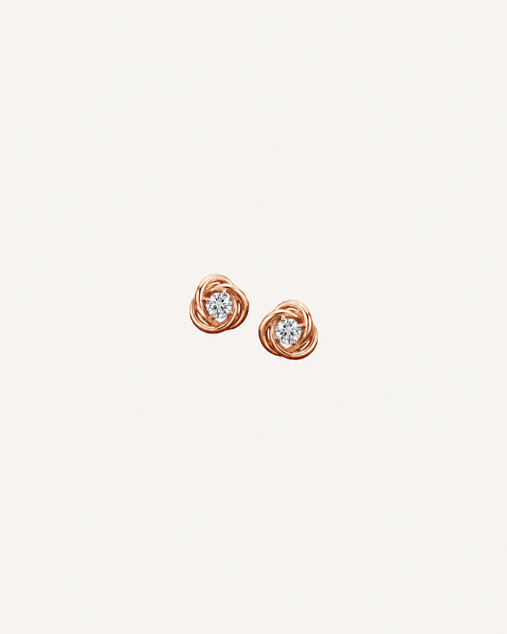 Layered Swirl Studs - Rose Gold