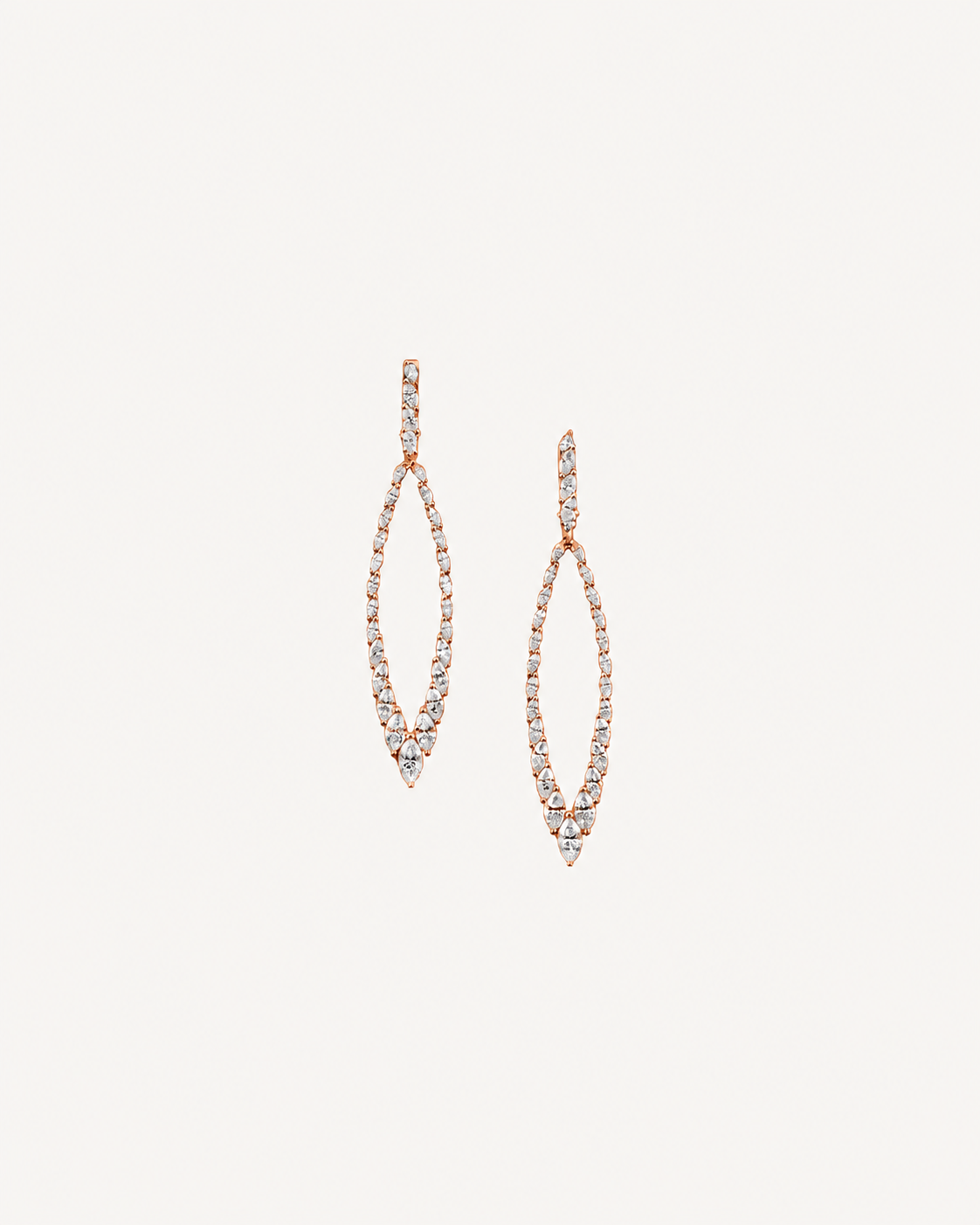 Marquise Loop Drop Earrings - Rose Gold