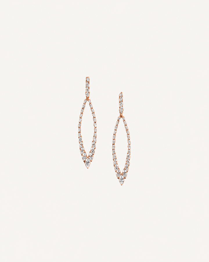 Marquise Loop Drop Earrings - Rose Gold