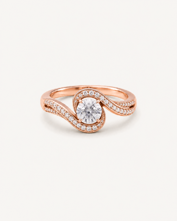 Spiral Solitaire Ring - Rose Gold