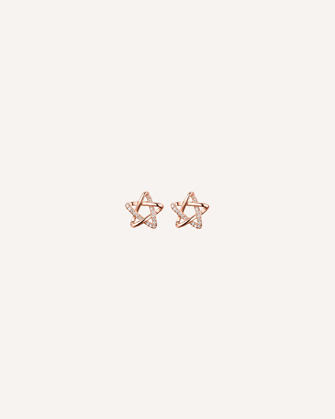 Interwoven Star Studs - Rose Gold