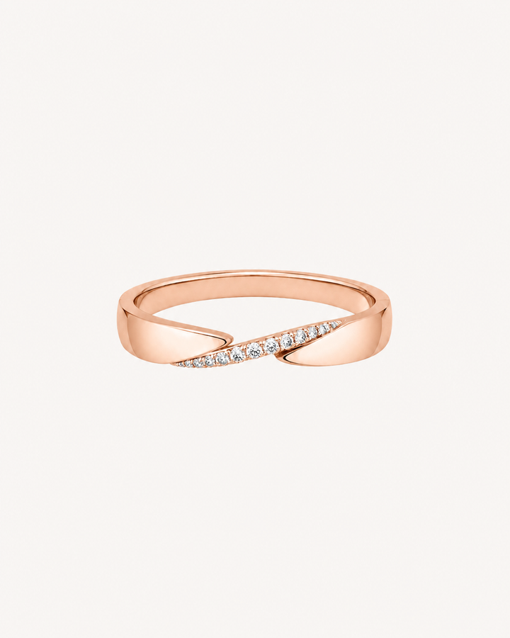 White Bow Ring - Rose Gold