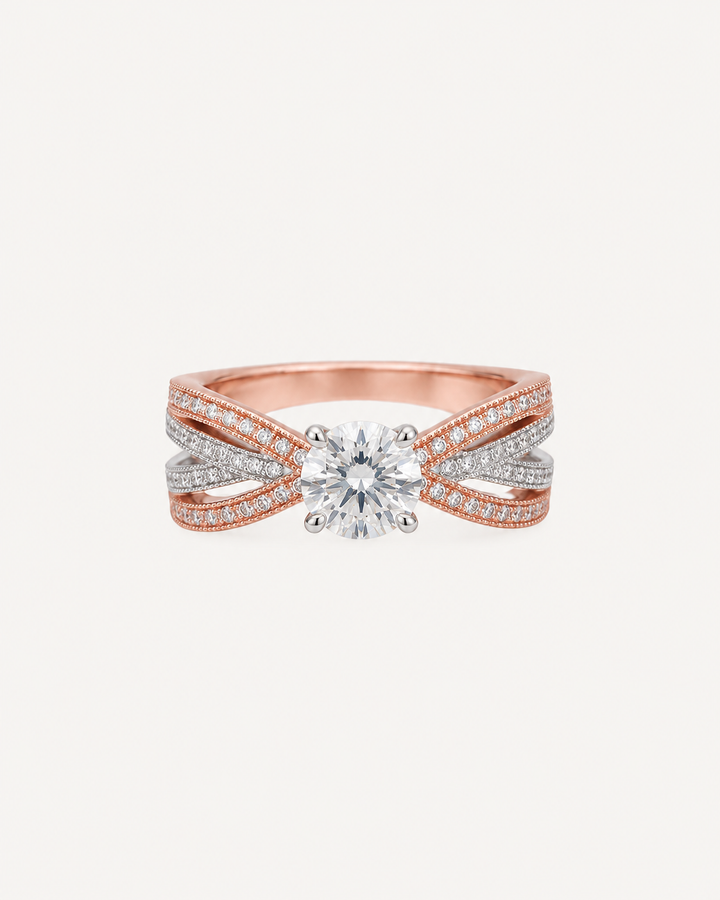 Ribbon Solitaire Ring - Rose Gold
