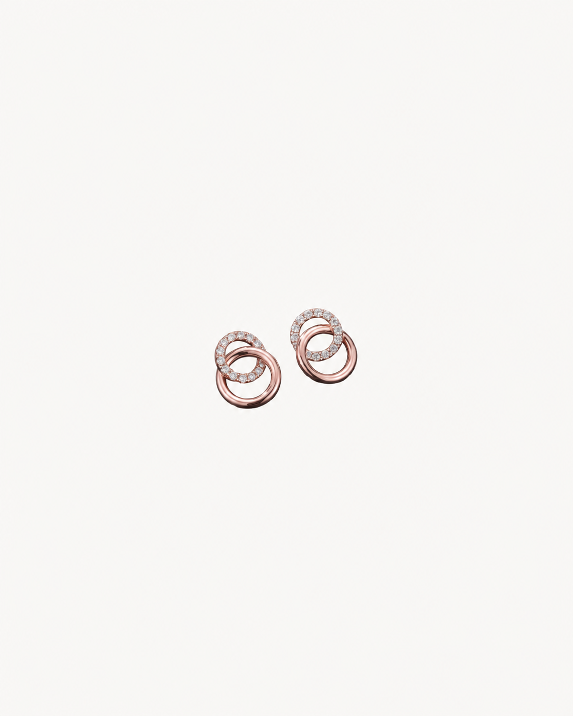 Interlocking Circle Studs - Rose Gold