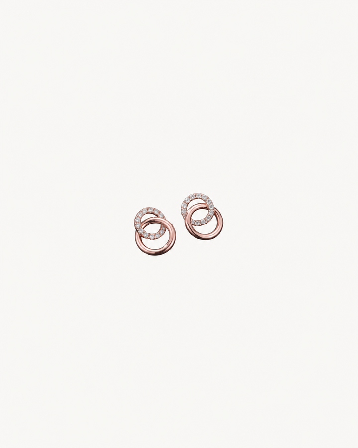 Interlocking Circle Studs - Rose Gold