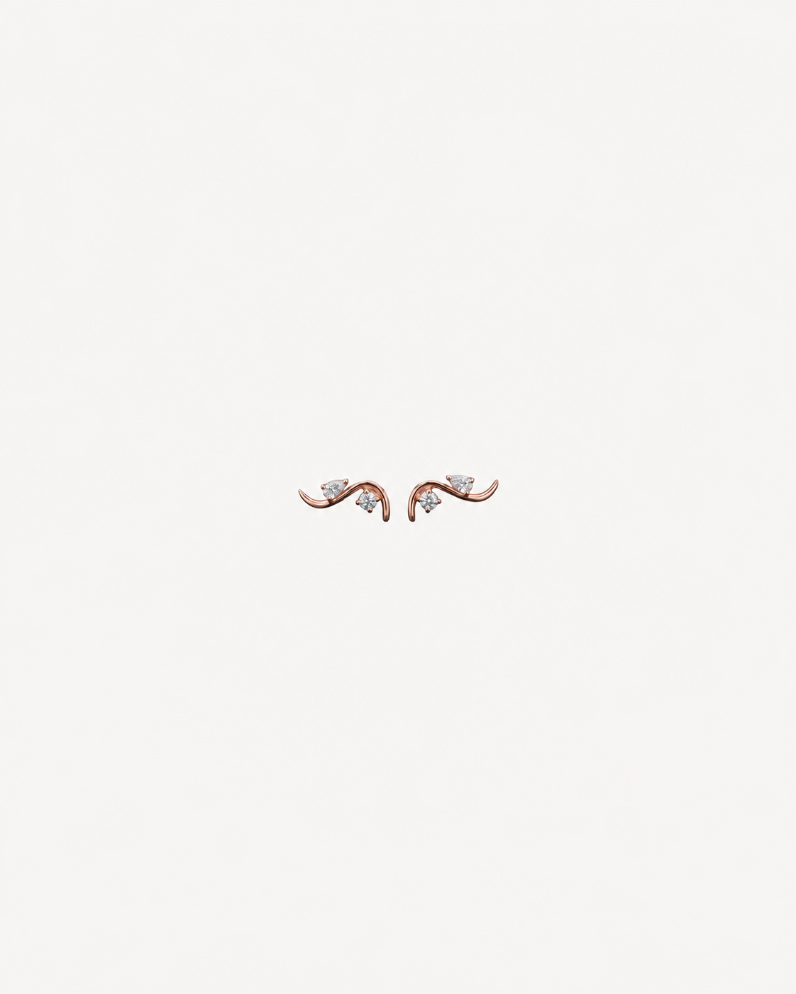 S-Curve Studs - Rose Gold