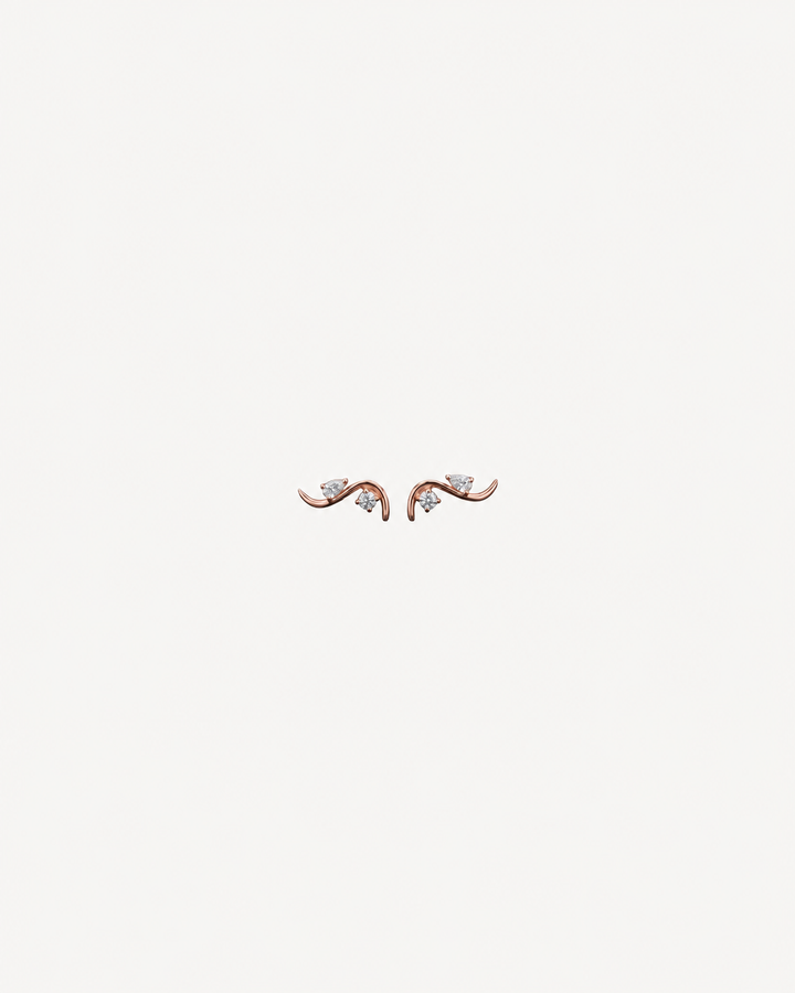 S-Curve Studs - Rose Gold