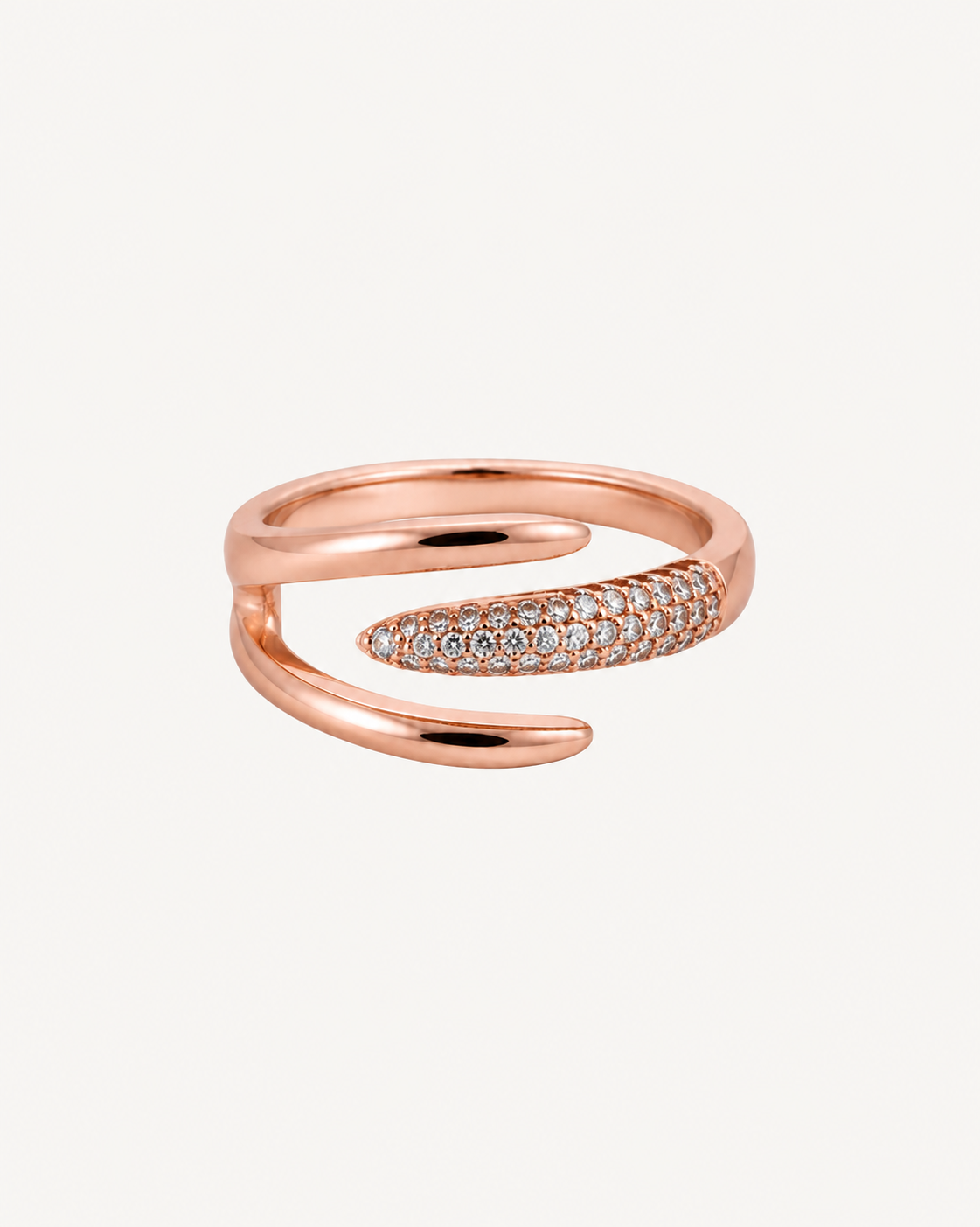 White Wrap Ring - Rose Gold