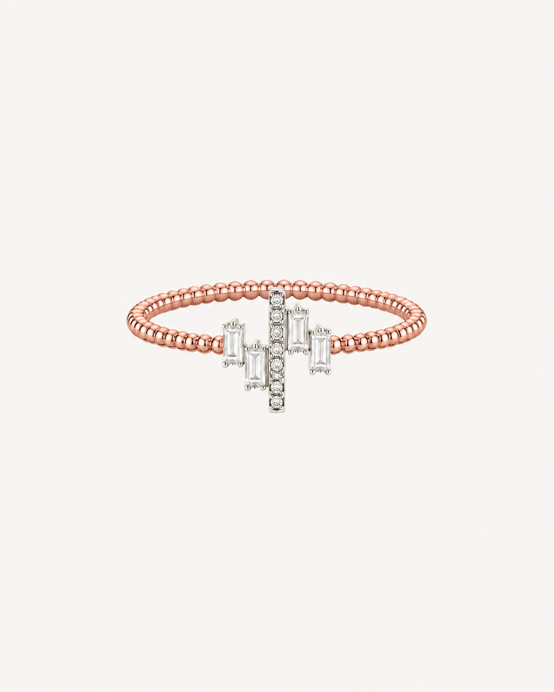 Baguette Cluster Ring - Rose Gold