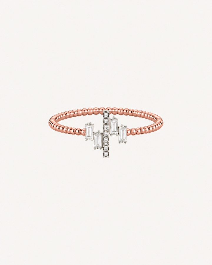 Baguette Cluster Ring - Rose Gold