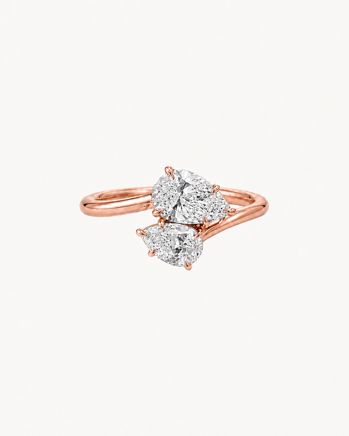Cluster Bypass Ring - Rose Gold