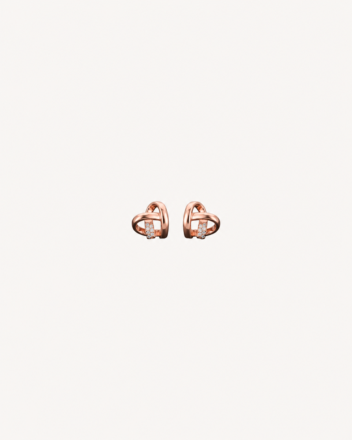 Crossing Loop Studs - Rose Gold