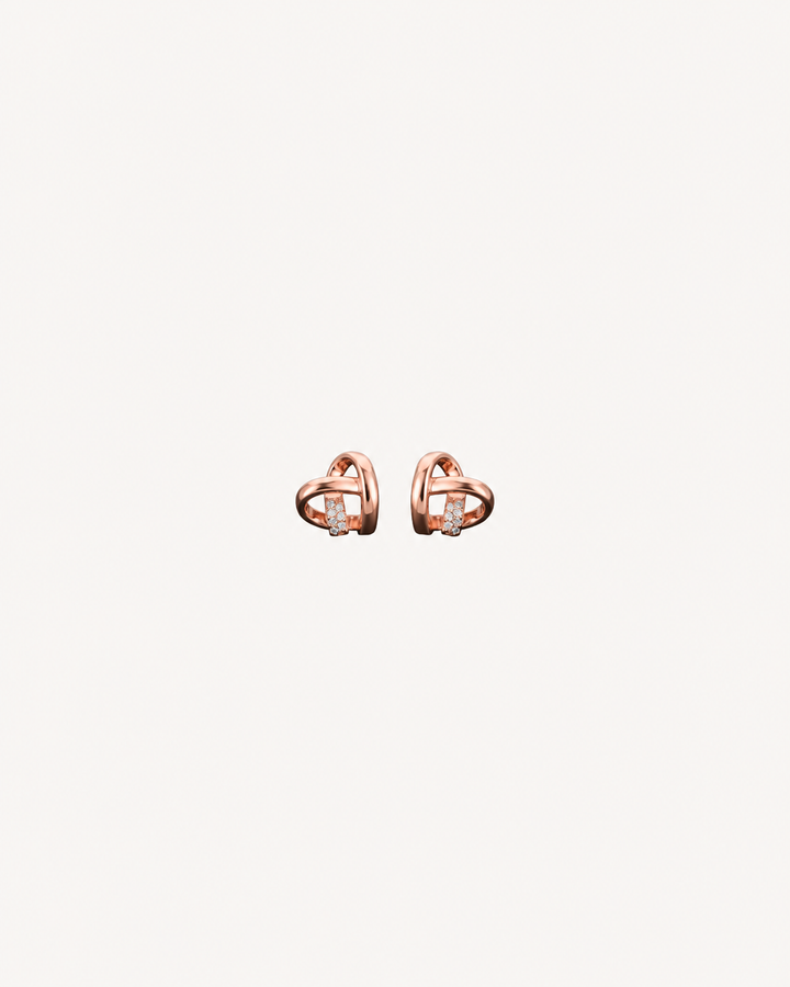 Crossing Loop Studs - Rose Gold