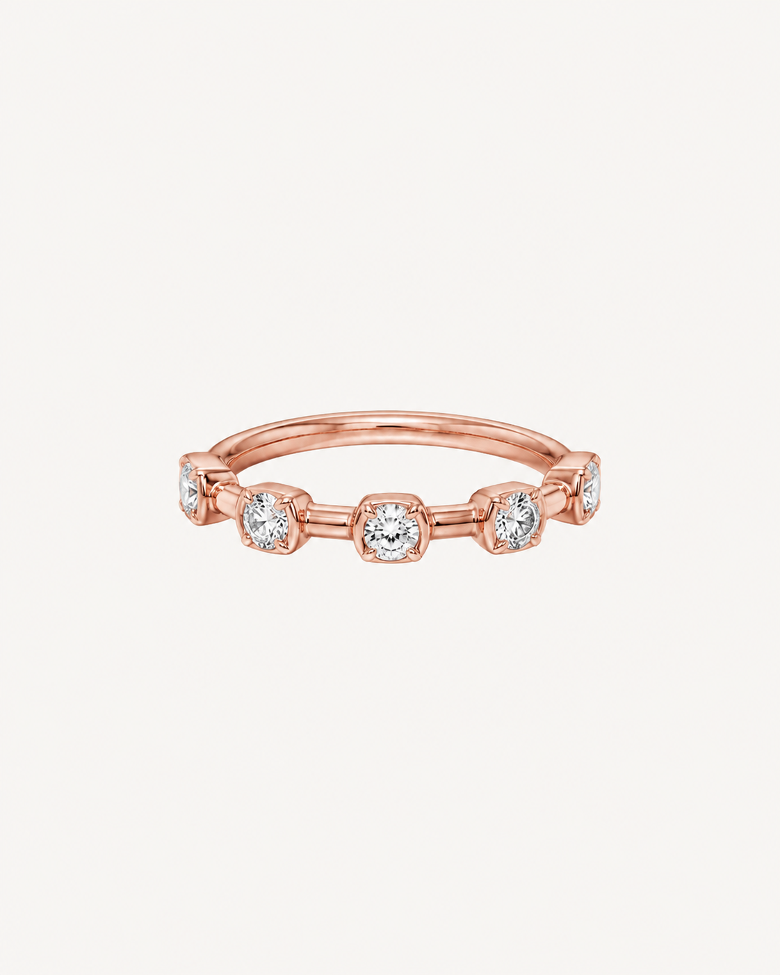 Bezel Link Ring - Rose Gold
