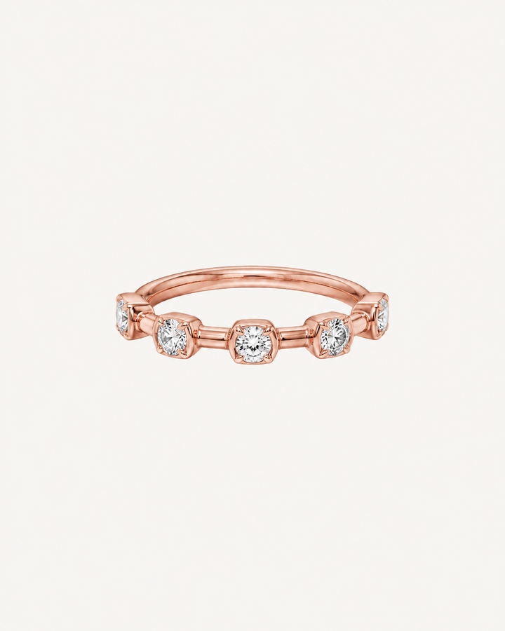 Bezel Link Ring - Rose Gold