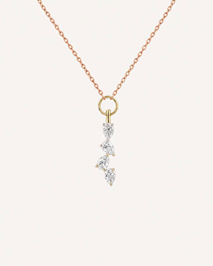 Pear Cascade Necklace - Rose Gold
