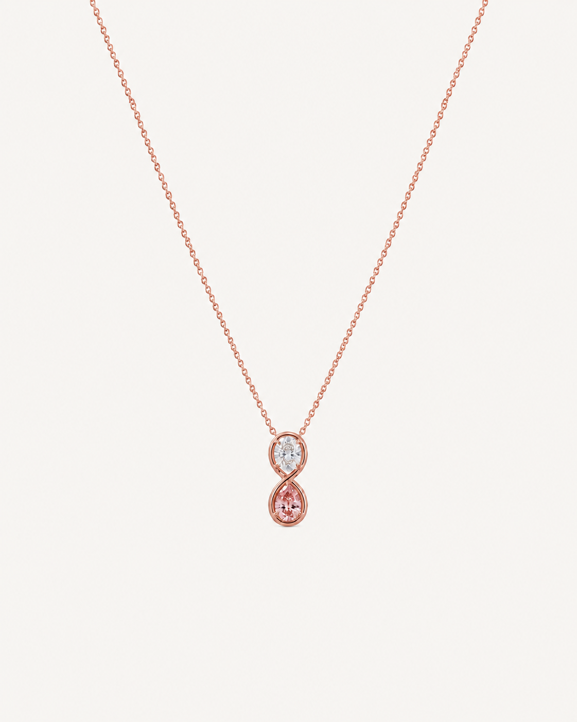 Double Oval Necklace - Rose Gold