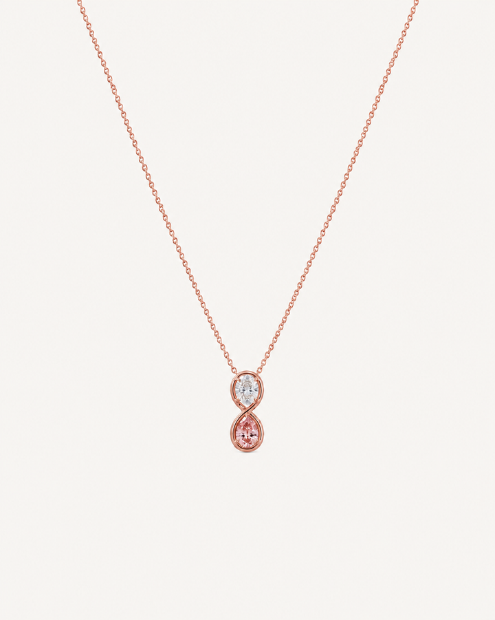 Double Oval Necklace - Rose Gold
